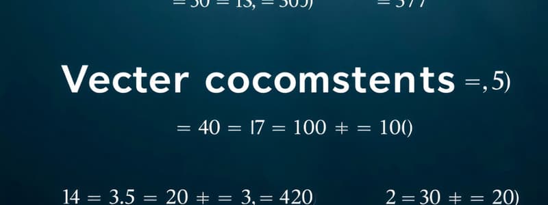 Physics Vector Components and Units Quiz