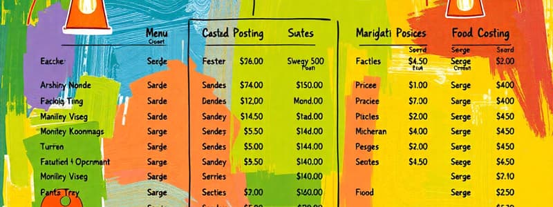 Menu Pricing Strategies