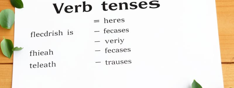 English Verb Tenses Quiz