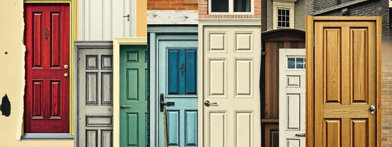 Types of Doors and Their Features Quiz