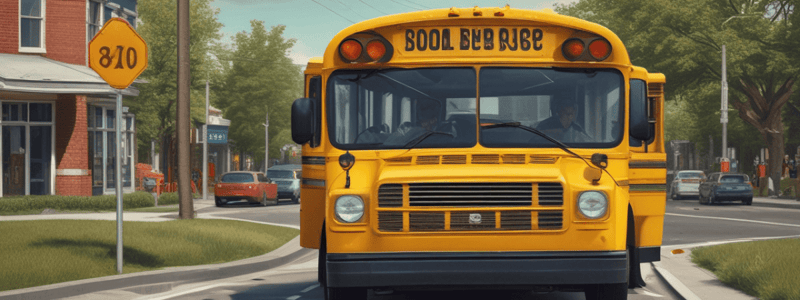 School Bus Stop Laws Quiz