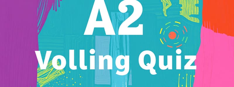 A2 Spelling Quiz: Subjects and Restaurant