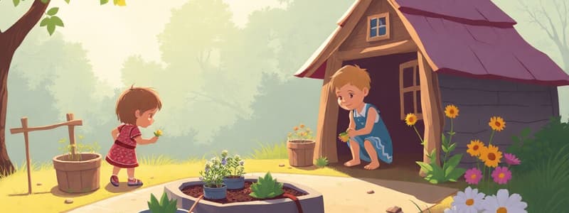 Illustration von Kindern im Garten