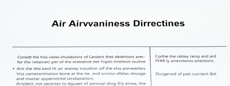 FAA Airworthiness Directives Overview