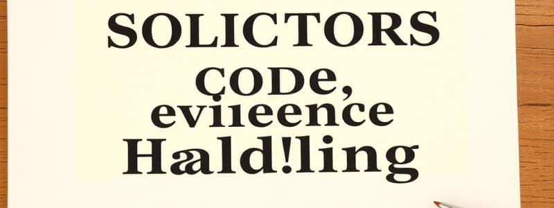 Solicitors Code of Conduct Quiz