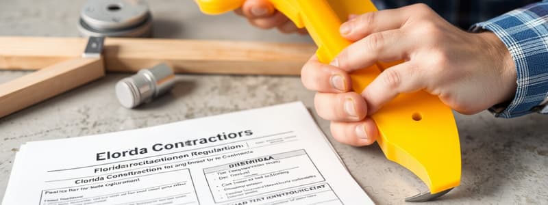 Florida Contractors Manual Quiz