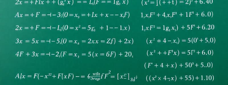 Basic Algebra Concepts and Equations