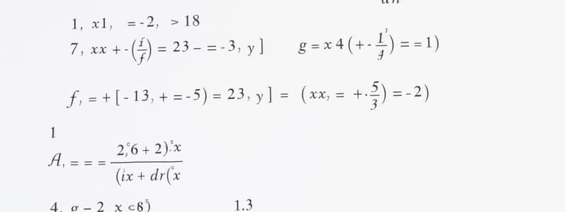 Algebra 2 Functions and Relations Flashcards