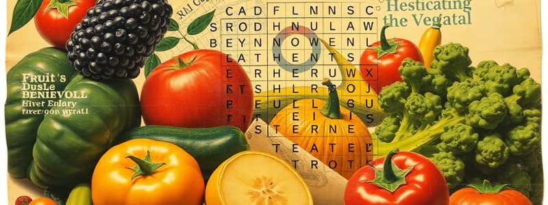 Fruits and Vegetables Word Search