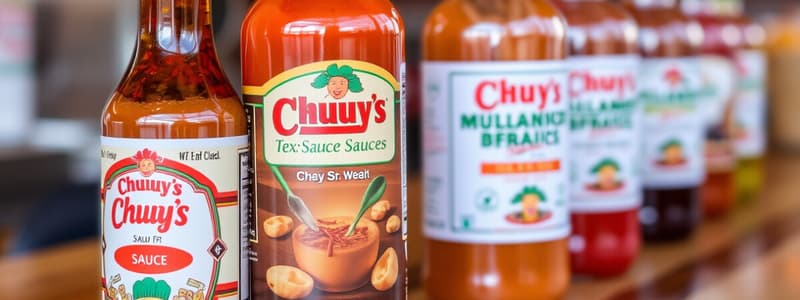 Chuy's Signature Sauces Flashcards