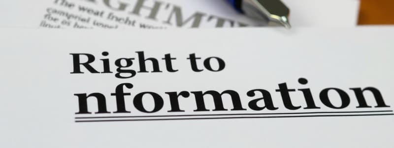 Right to Information Act: Overview