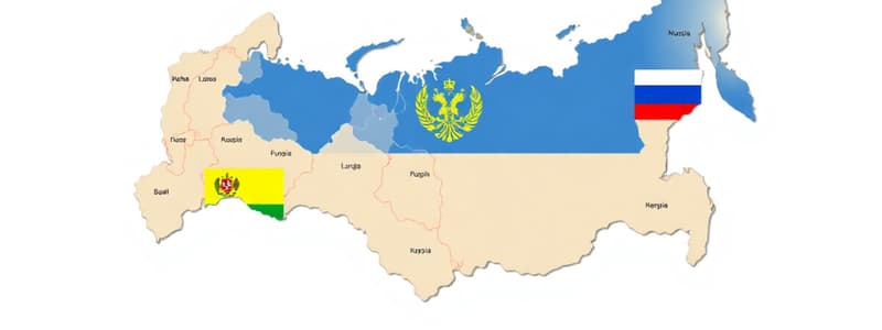 Map of Russia with Regional Flags