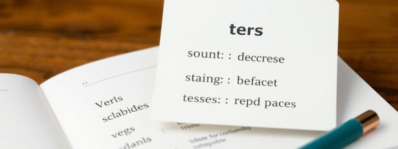 Verbs and Tenses Quiz for English Grammar