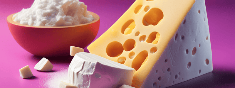 Dairy products: Milk, cheese, yogurt and cream. Also dairy alternatives