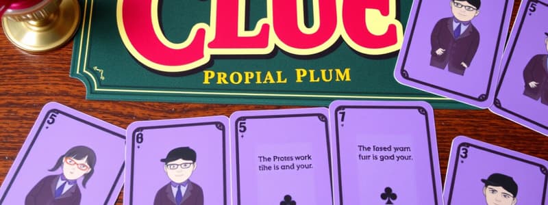 Clue Professor Plum Lines Flashcards