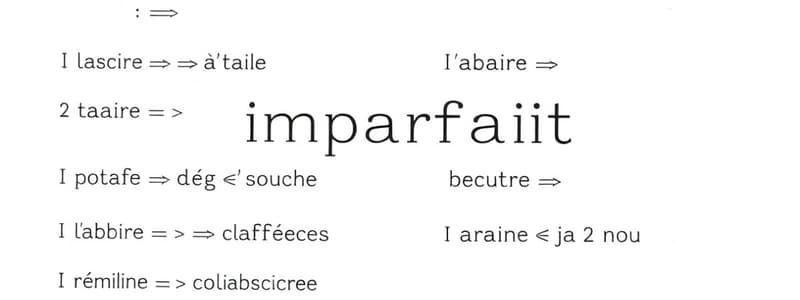 Conjugaisons de l'imparfait