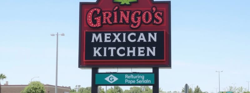 Gringo's Mexican Kitchen Menu Quiz