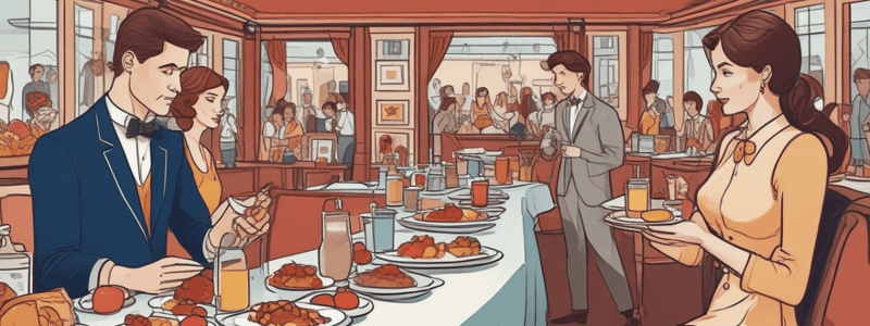 Etiquette for Serving Food and Beverages Quiz