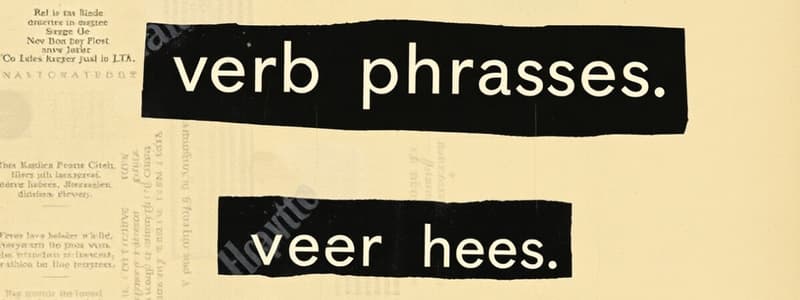 The Verb Phrase