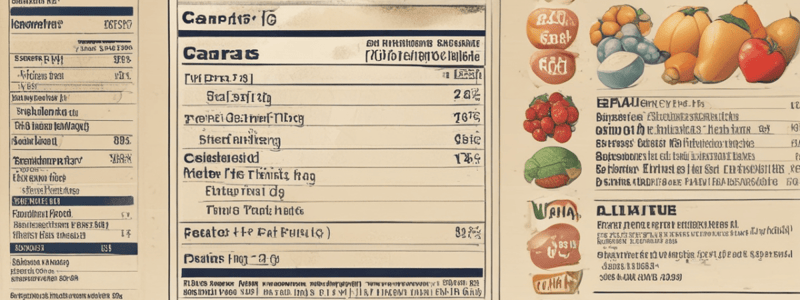 Nutrient Labeling: Carbohydrates and Fiber