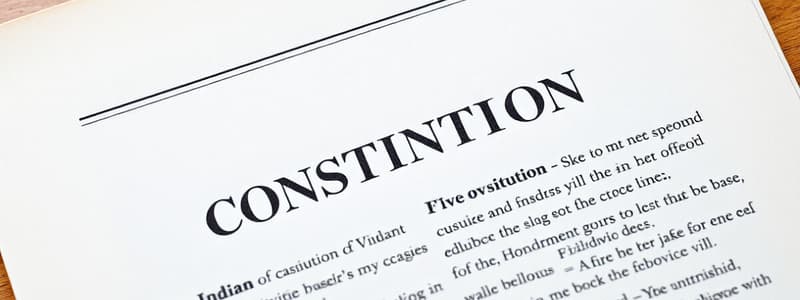 Indian Constitution Overview