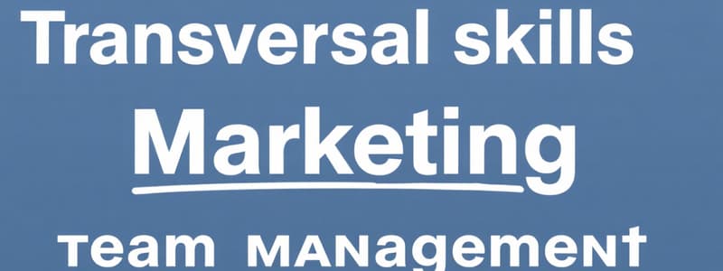 Competencias Transversales en Marketing