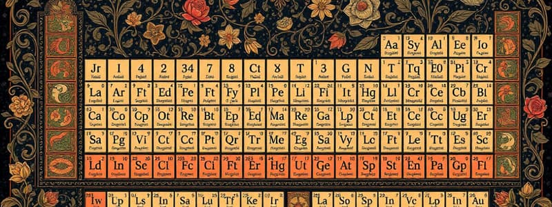 Periodic Table Elements and Valencies Quiz