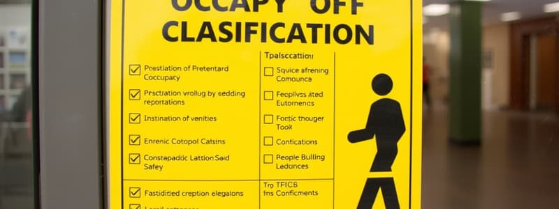 Occupancy Classification Codes Quiz