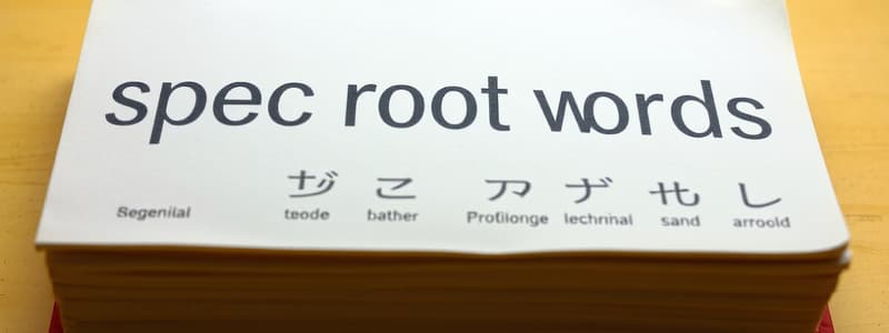 Root Word List: Spec