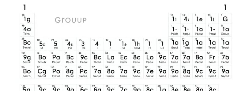 Periodic Table: Group 1 & 2