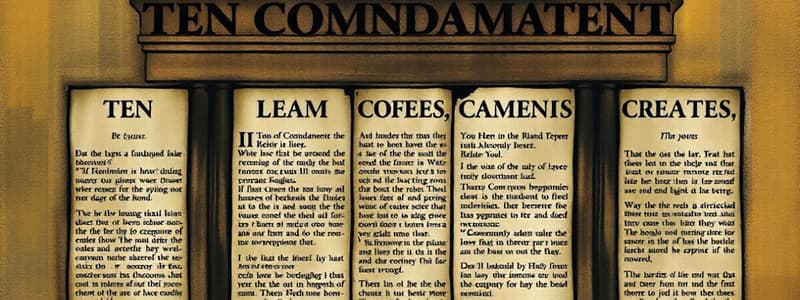 Christian Living Formation: Ten Commandments