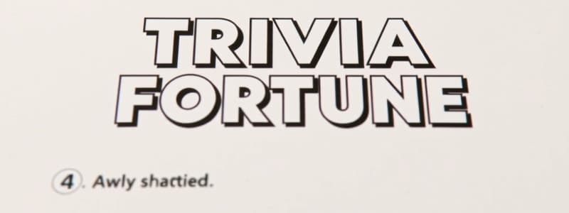 Trivial Pursuit Genus Edition Quiz