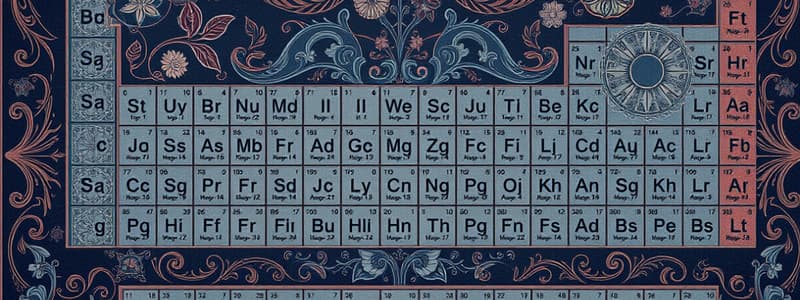 Organization of the Periodic Table