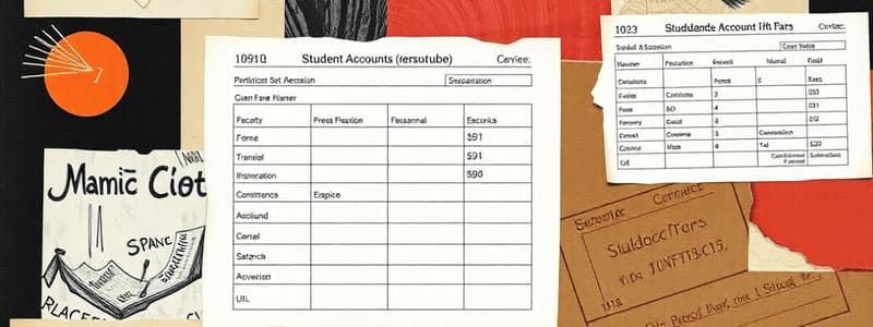 Student Accounts Forms Overview