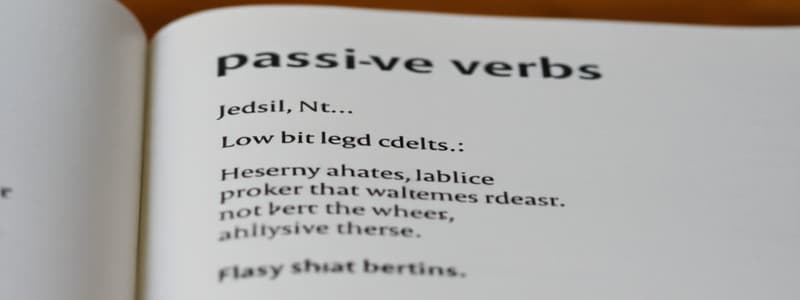 Grammar: Present and Passive Verbs