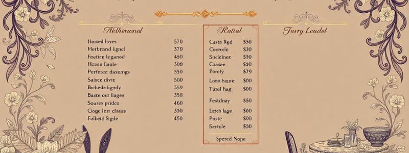 Menu Pricing Strategies