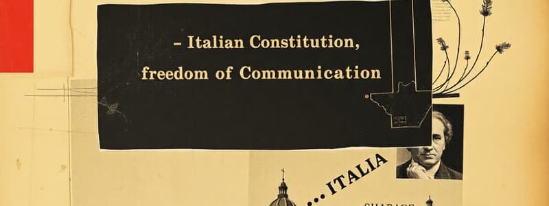 libertà delle corrispondenze e delle comunicazioni