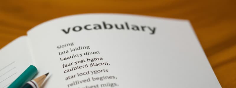 Vocabulary from 'The Unexpected Gift'