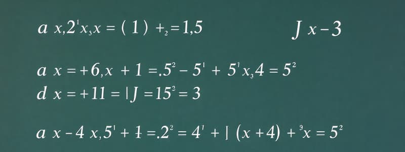 Algebra Basics Quiz