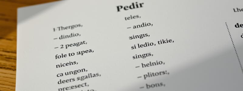 Pedir Present Tense Conjugation