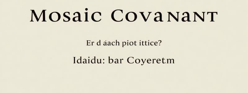 Old Testament Covenants Quiz