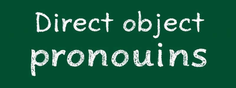 Spanish Quiz - Direct Object Pronouns