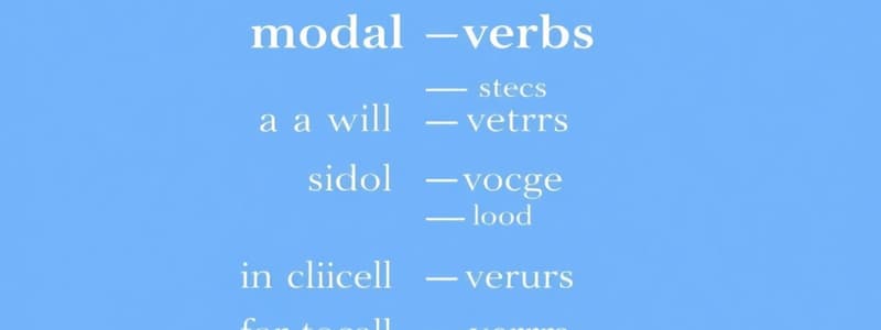 Modal Verbs in Past Tense