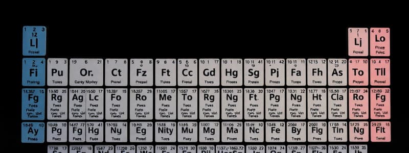 Chemistry: The Periodic Table and Elements