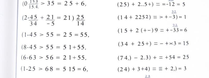 Cuestionario de Matemáticas Básicas