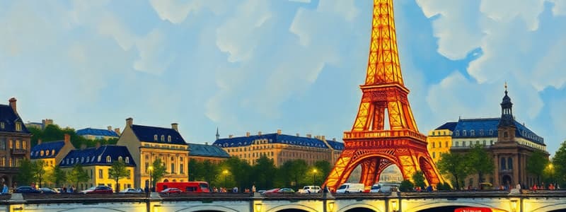 Paris Landmarks and Activities Quiz