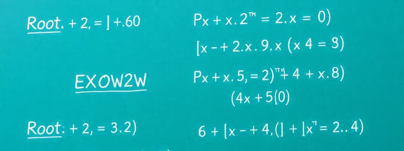 Algebra Chapter 8 - Roots and Radicals