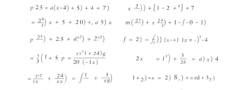 Algebra and Calculus Concepts Quiz