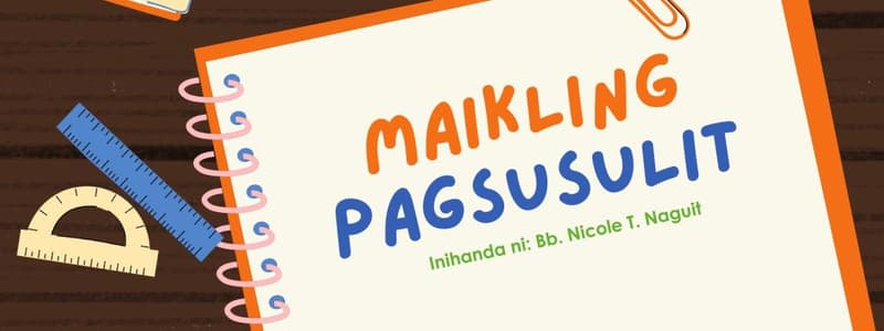 Maikling Pagsusulit sa Filipino 10: Talumpati