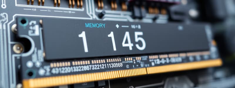 3.2 – Memory: Memory Technologies